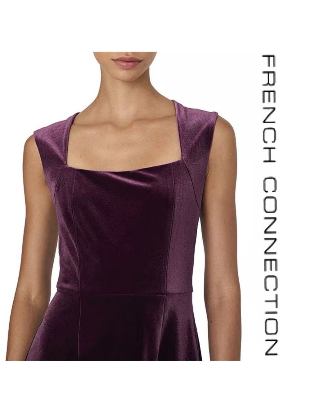 NWT $188 Bardot Velvet Square Neck Cocktail Dress Size [Multiple Sizes] - Picture 7 of 10